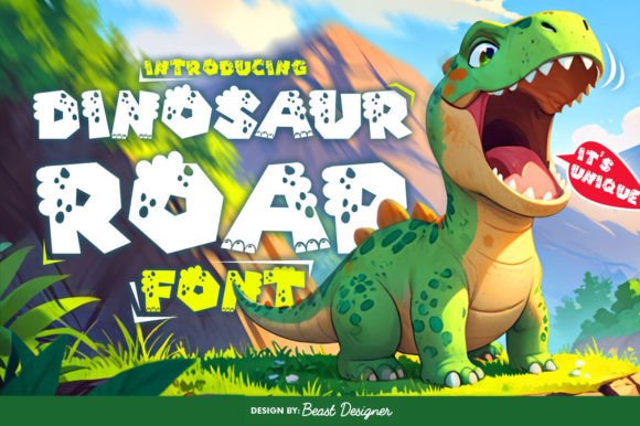Dinosaur Roar Font: A Playful Display Typeface for Digital Design